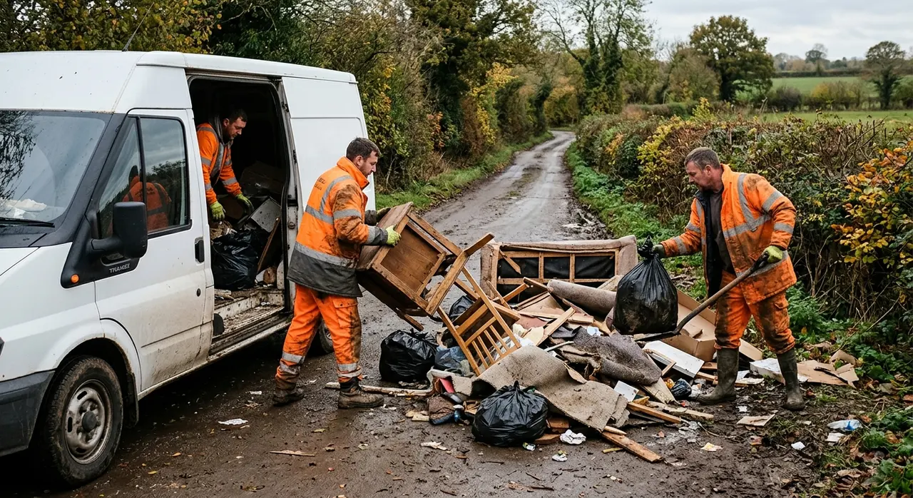 Site left clean and swept after a licensed Vehicall fly-tipping clearance in the Home Counties